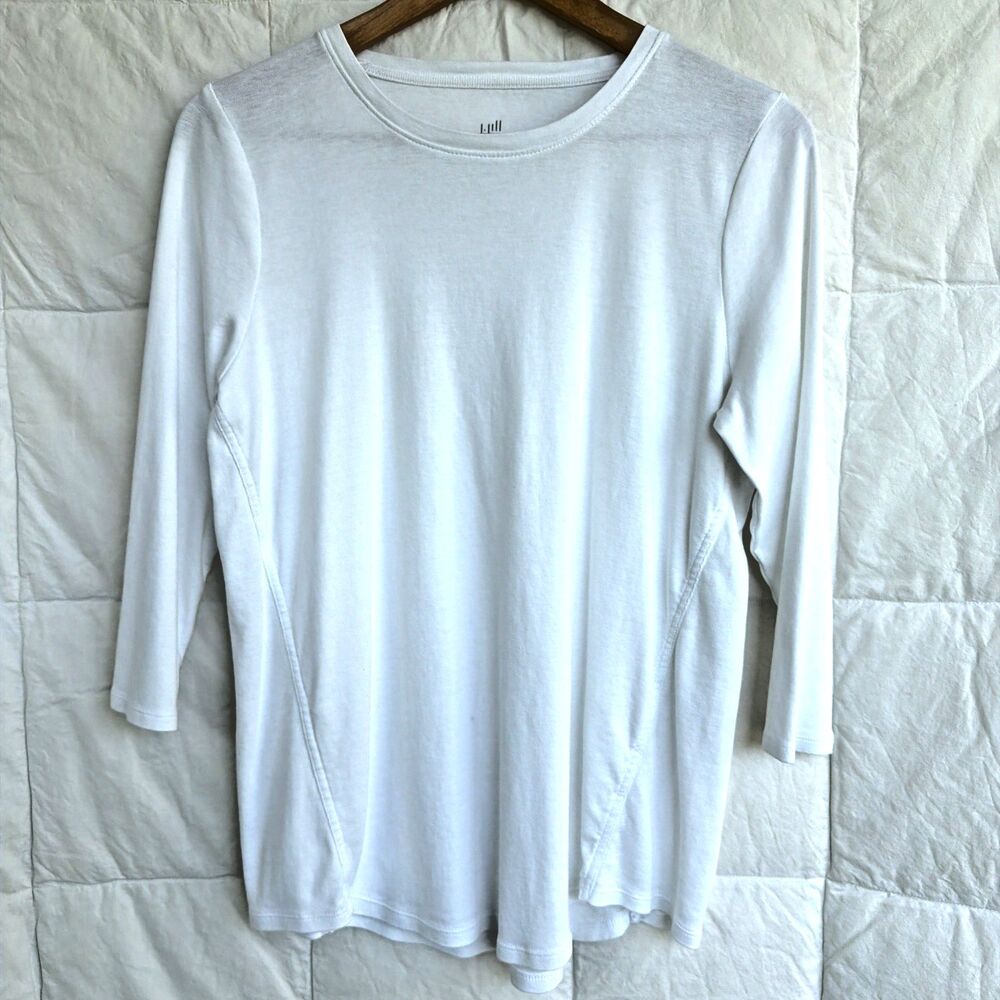 J. Jill Pima Cotton Round Neck Tee Shirt Top size M Resort Casual Basic